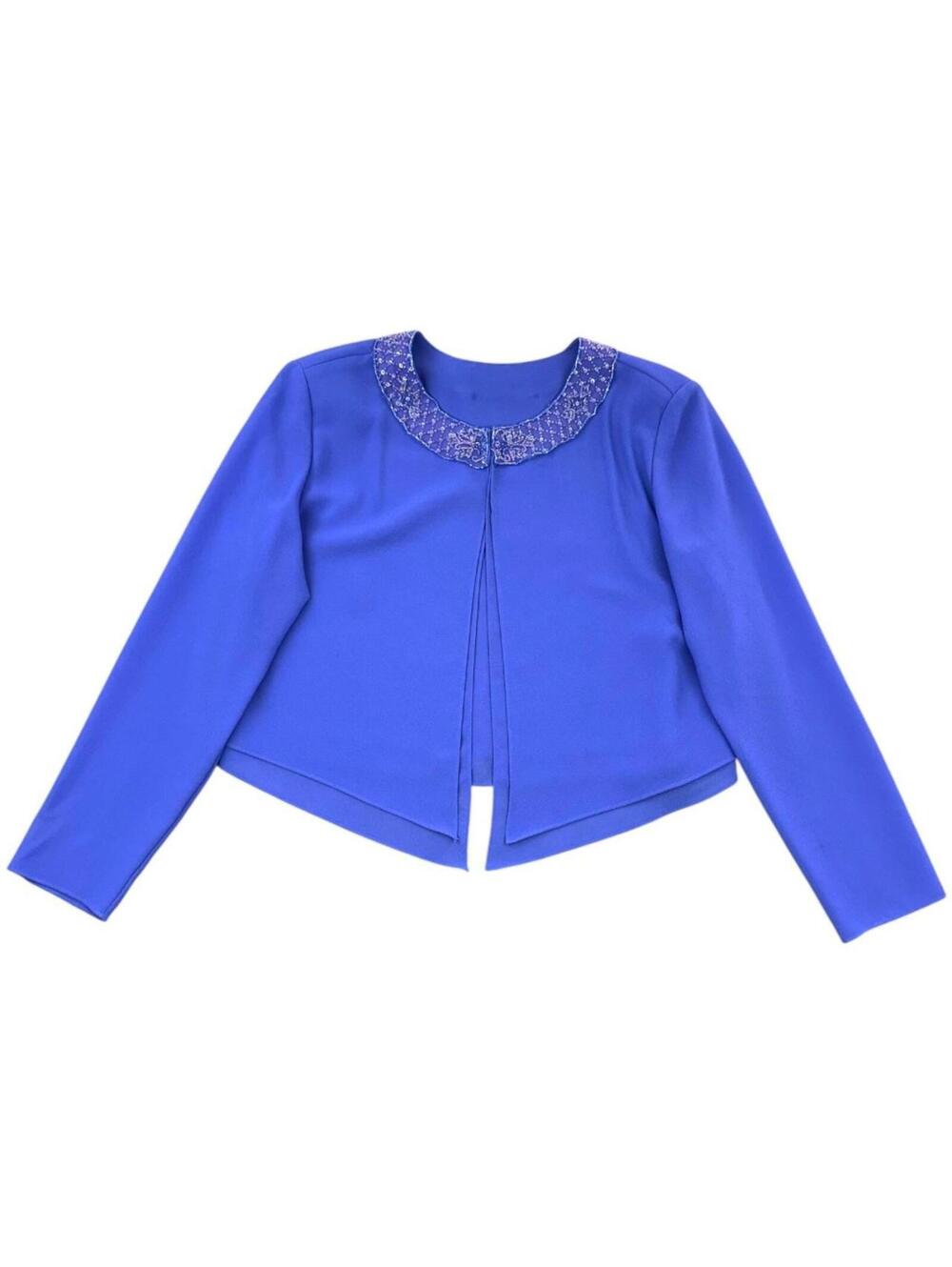 Purple Cropped Beaded Jacket